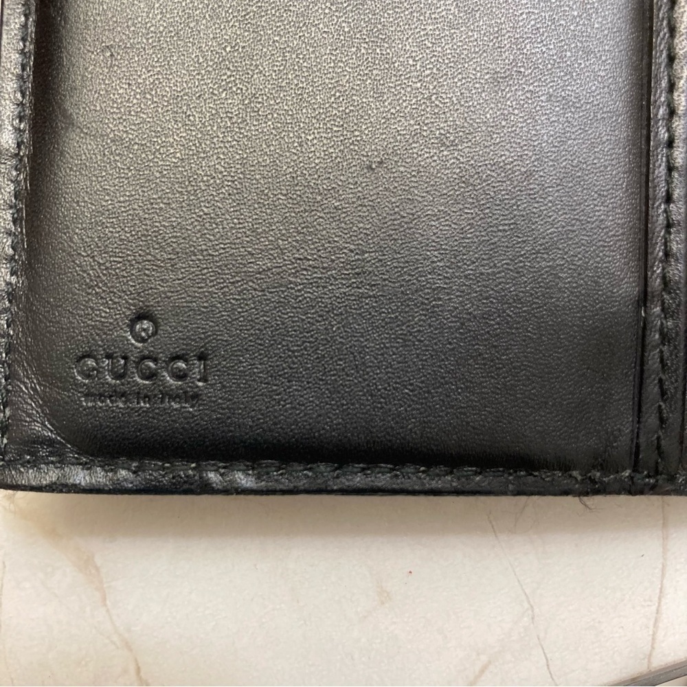Gucci black leather vintage bling unisex wallet - Picture 8 of 12